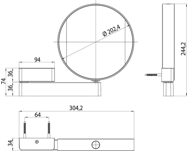 Косметическое зеркало Emco System 1095 060 17