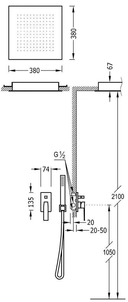 Душевая система Tres Slim 20298001AC