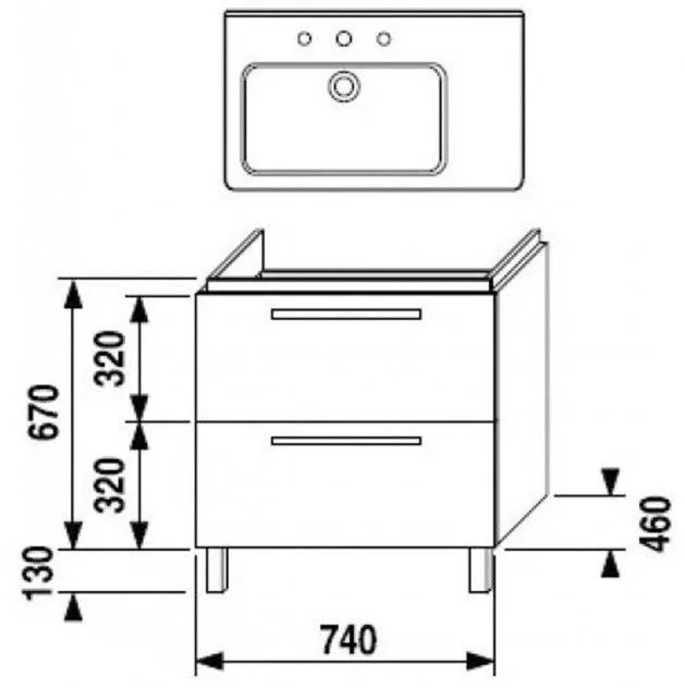 Тумба под умывальник  Cubito Jika H4502081725001