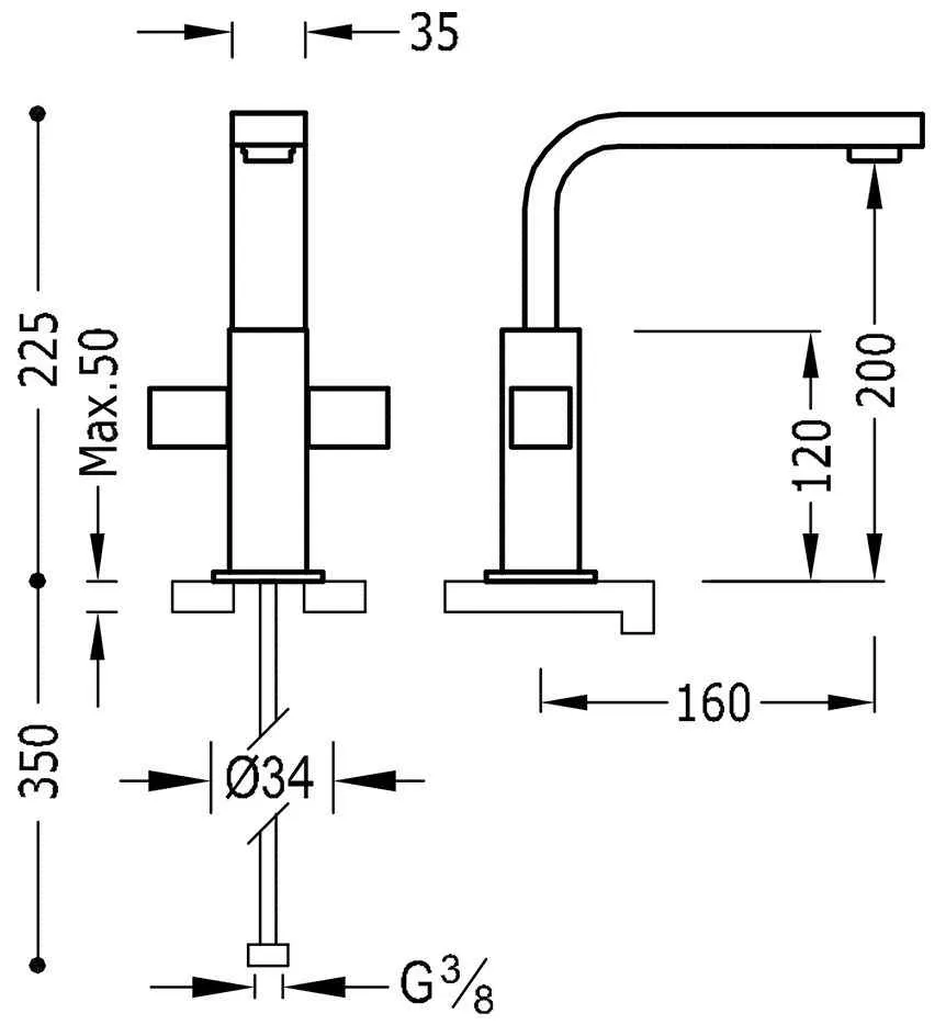 Змішувачі для раковини Tres Cuadro 108604