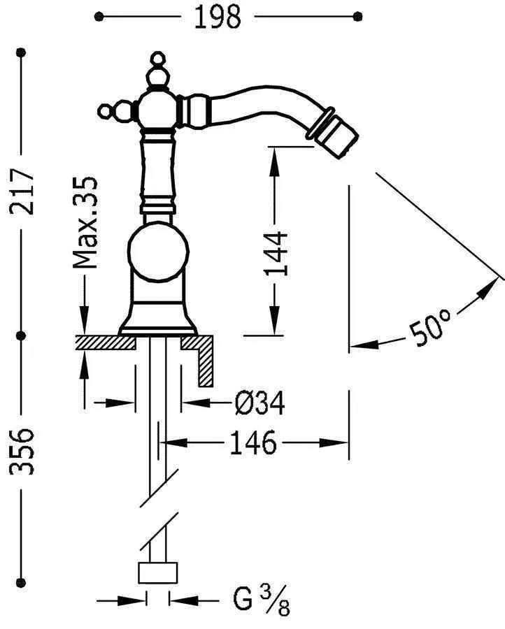 Змішувачі для біде Tres Clasic 24222001OR