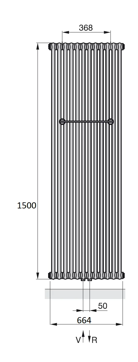 Рушникосушка Zehnder Charleston Bar Полотенцесушитель Zehnder Charleston Bar CPV 2150-14