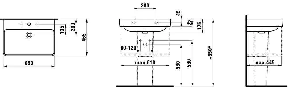 Умивальник Laufen PRO S H8109620001041 H8109640001041