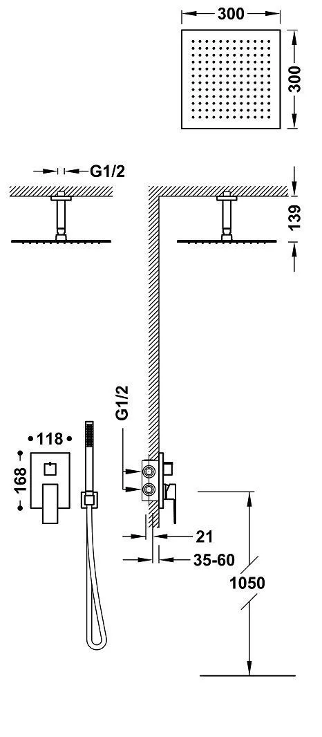 Душевая система Tres Cuadro 00628003