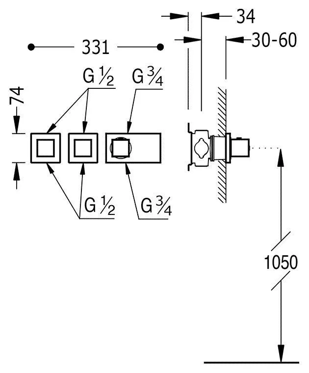 Термостат для душа Tres Block System 20725499BM