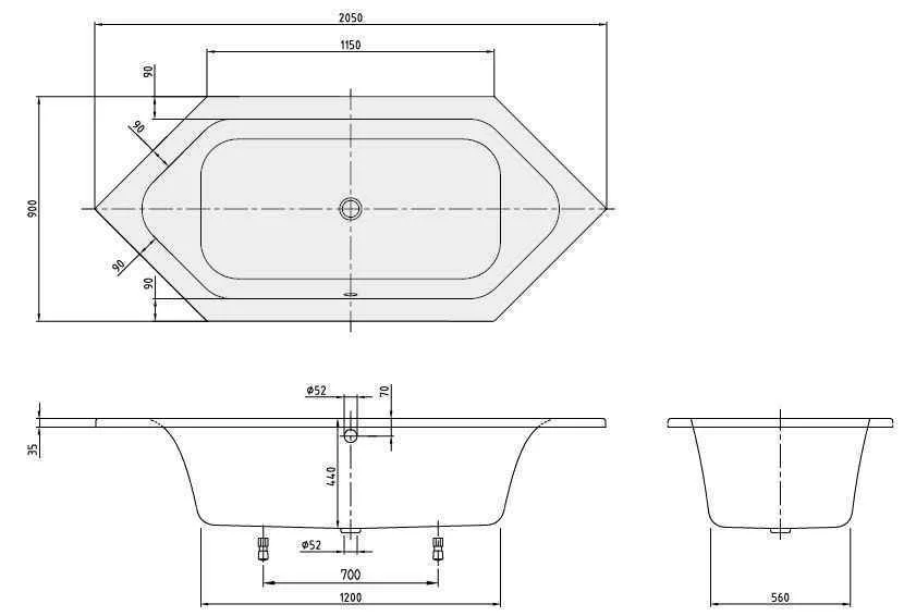 Ванна Villeroy and Boch Loop&Friends UBA205LFS6V-0