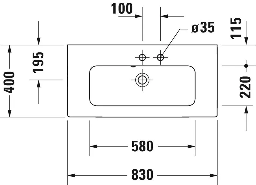 Умывальник Duravit ME by Starck (компакт) 2342830030