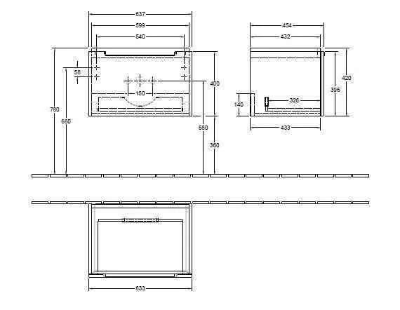 Тумба для умивальника Subway 2.0 Villeroy and Boch A68810FP