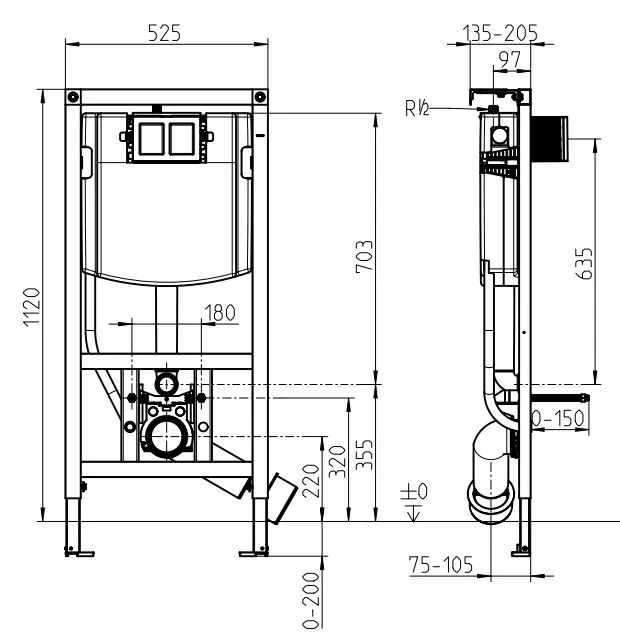ViConnect Інсталяційна система для унітазу з кріпленням
