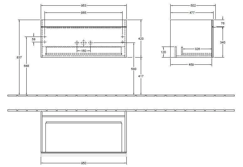 Тумба для умивальника Venticello Villeroy and Boch A93501VG