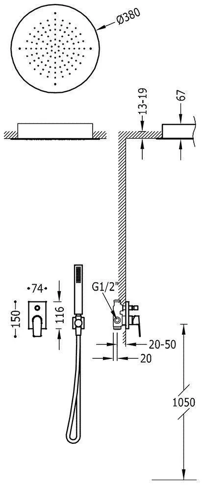 Душевая система Tres Project 21198099AC
