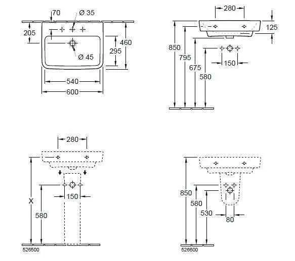 Підвісний умивальник Villeroy and Boch O. Novo 4A4161T1