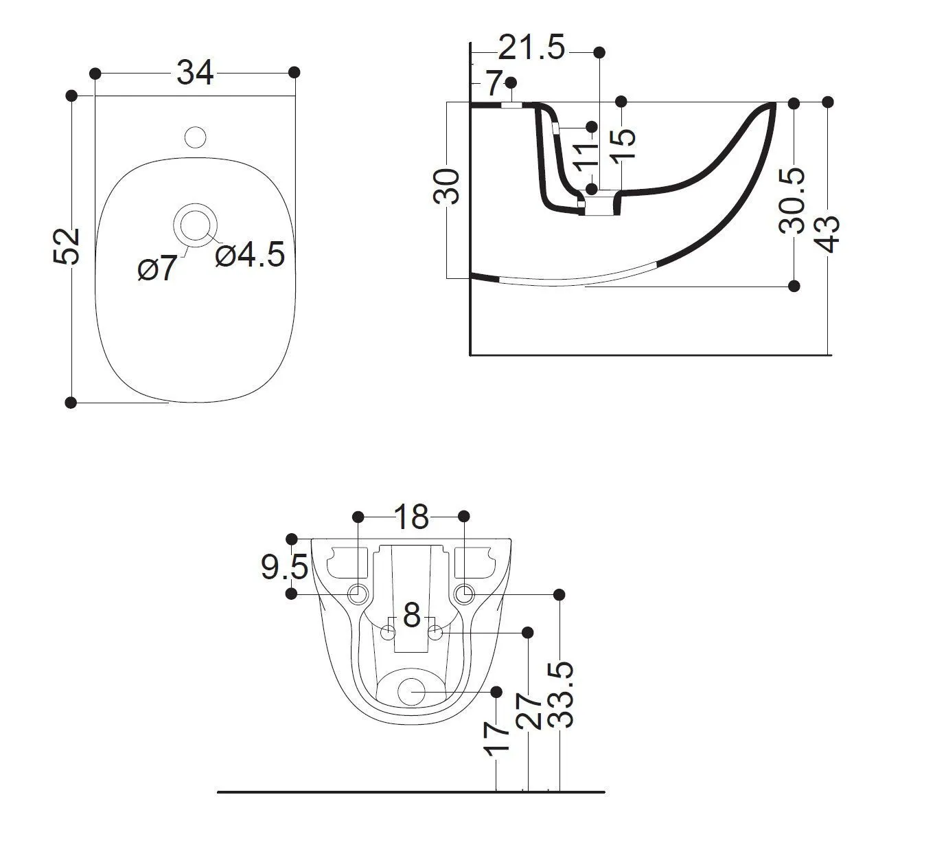 Биде подвесное Wild AXA 3002009