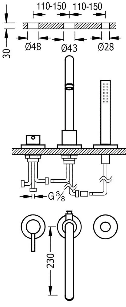 Смесители для ванны Tres Study 06215001AC