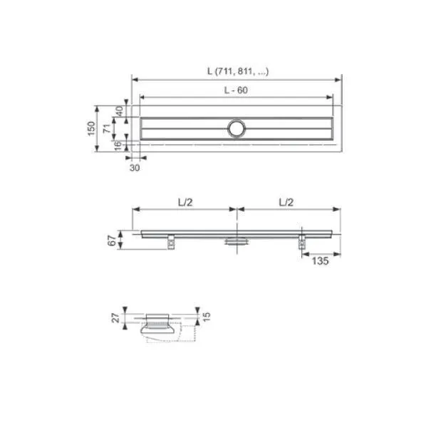 Дренажный канал Tece 600700