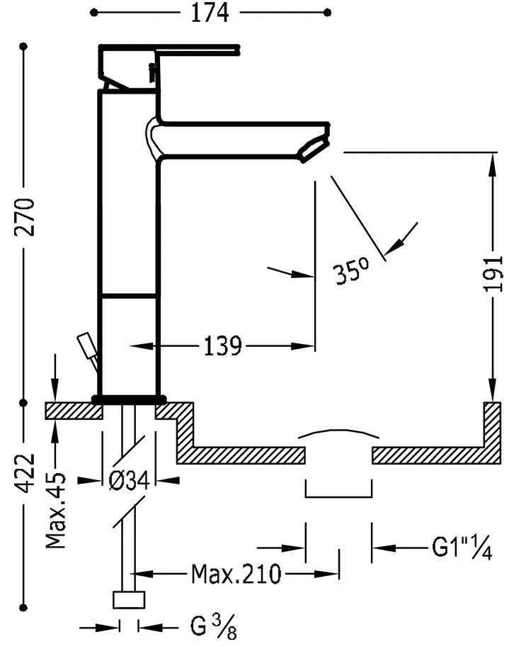 Змішувачі для раковини Tres Lex 186217