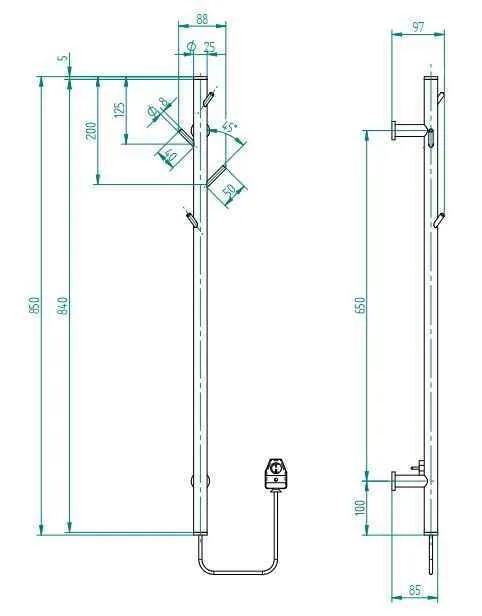 Рушникосушарка TUBIE-85C34, 850мм, білий матовий