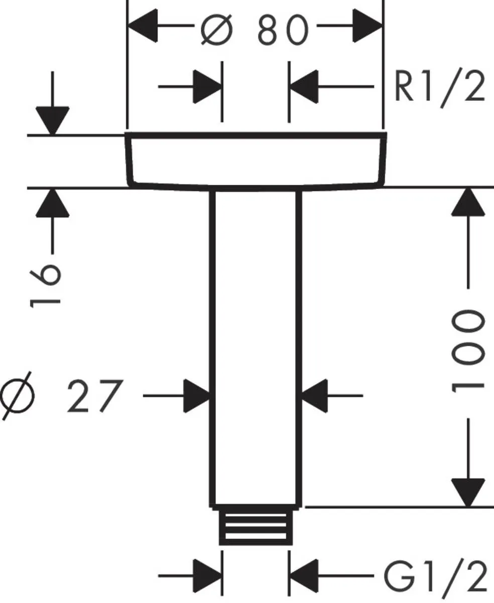 Держатель для верхнего душа Hansgrohe (с потолка) 27393670