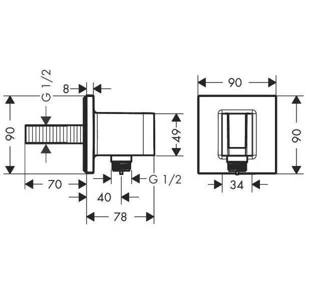 Тримач зі шланговим підключенням Hansgrohe Fixfit Porter Square 26486000