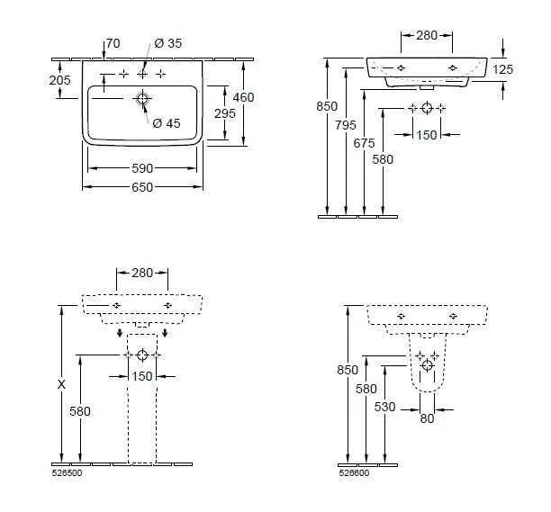 Підвісний умивальник Villeroy and Boch O. Novo 4A416501