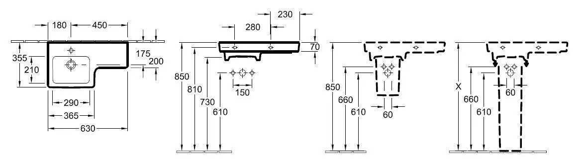 Подвесной умывальник Villeroy and Boch Subway 2.0 41156LR3