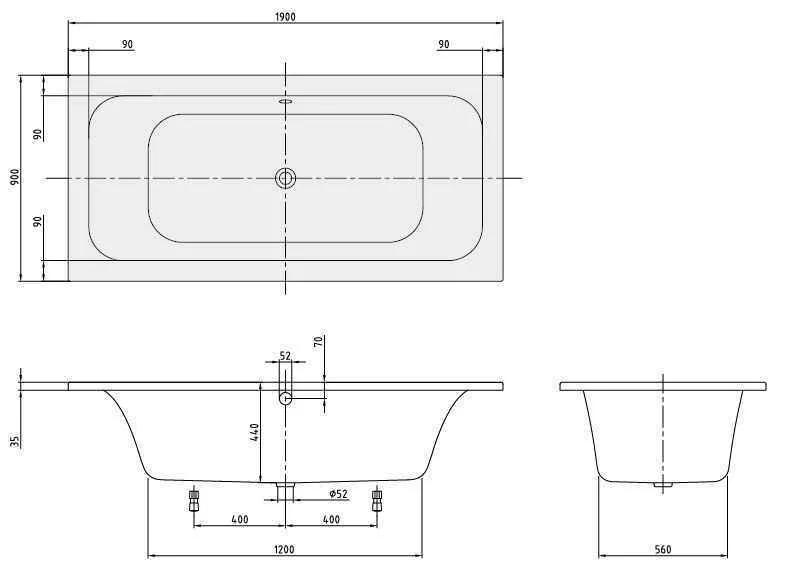 Ванна Villeroy and Boch Loop&Friends UBA199LFS2V-96