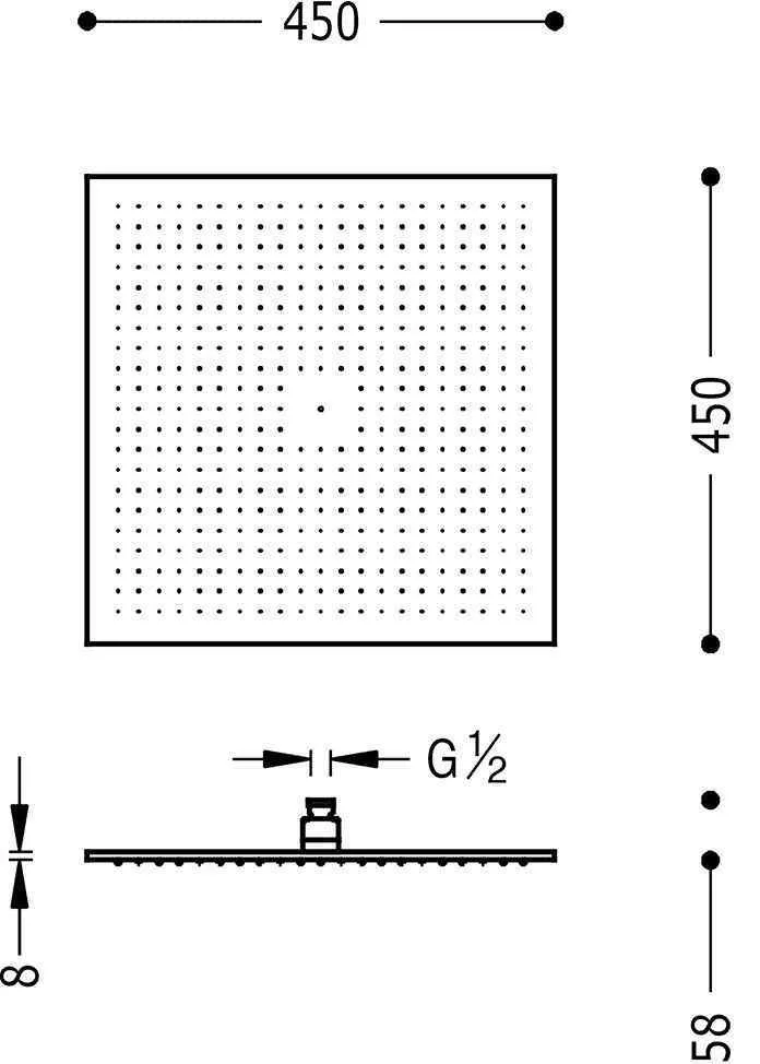 Верхний душ Tres 450Х450 29963205