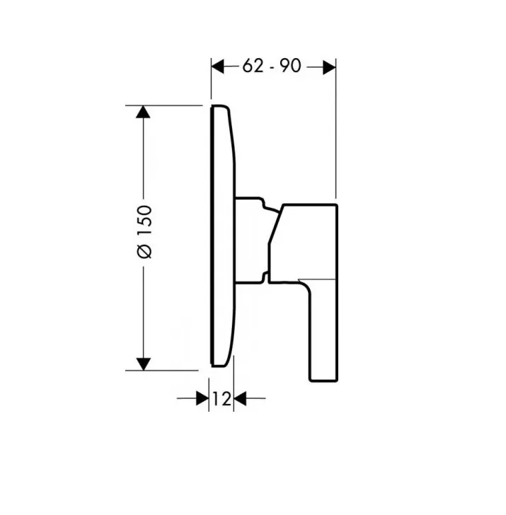 Смеситель на ванну Hansgrohe Metris S 31661000 (внешняя часть)