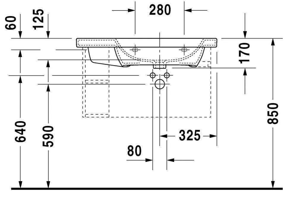 Умивальник Duravit DuraStyle (асиметричний) 2326800060