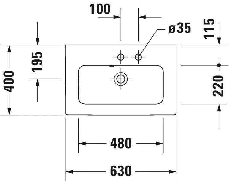 Умивальник Duravit ME by Starck (компакт) 2342630030