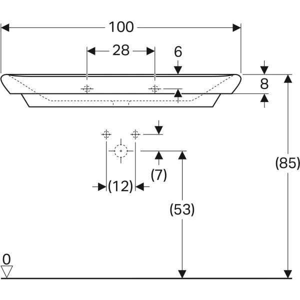 Умывальник подвесной Geberit myDay 125400600