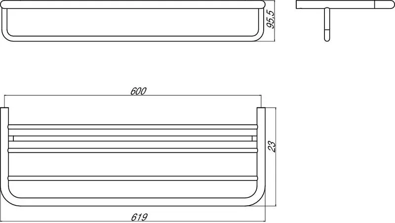 Полочка для банных полотенец Emco Mundo 3368 001 60