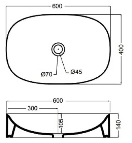 Wild Раковина на столешницу 60*40 см, глянцевый белый