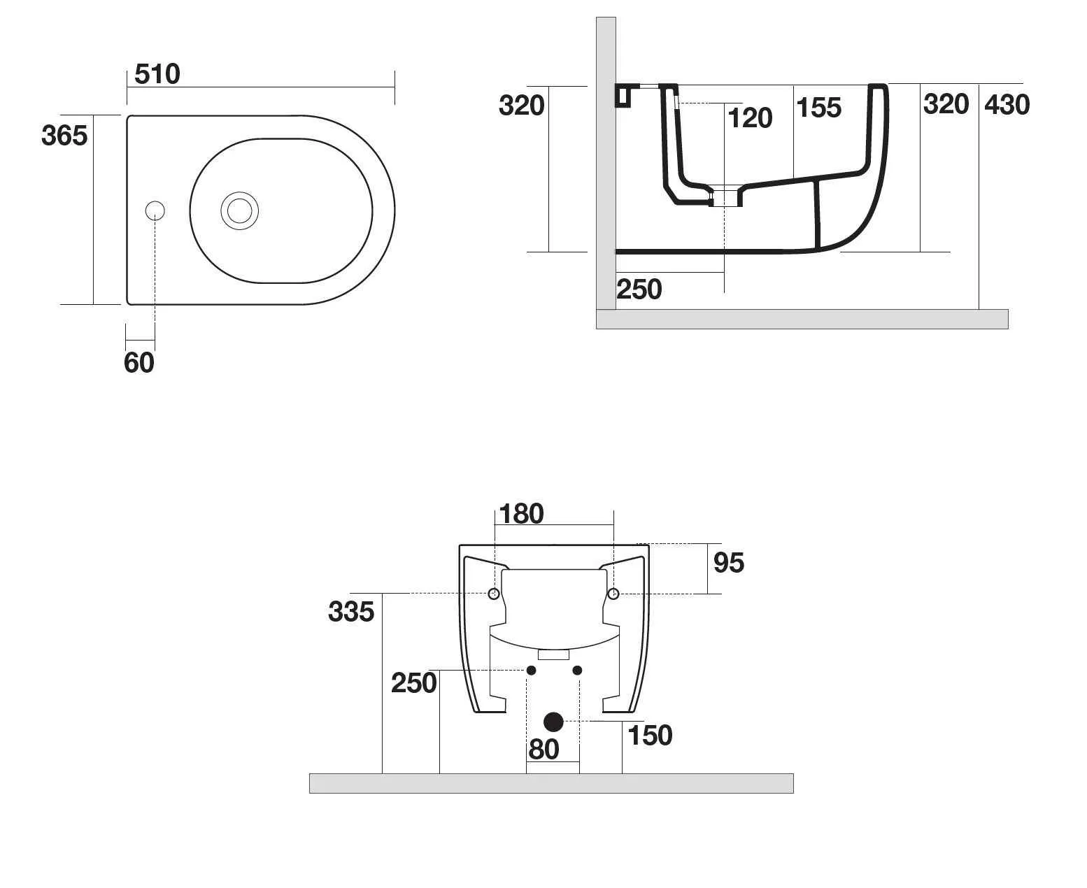 Біде підвісне AXA Glomp 0202009