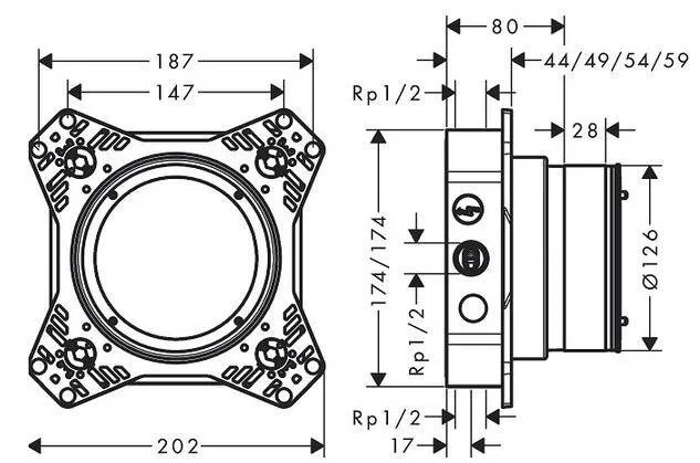 Скрытая часть Hansgrohe iBox universal 2