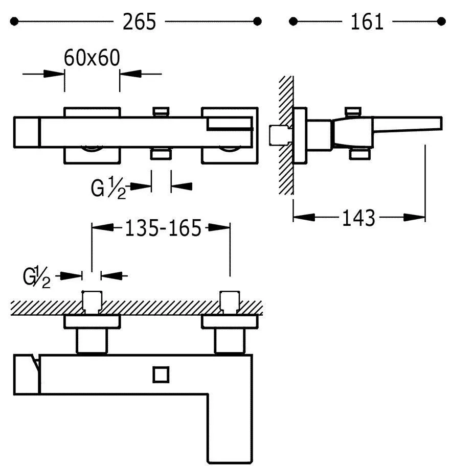 Наборы: смеситель для ванны с душевым набором Tres Slim 20217001NM