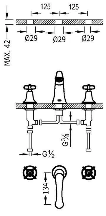 Смесители на раковину Tres Clasic 24210601