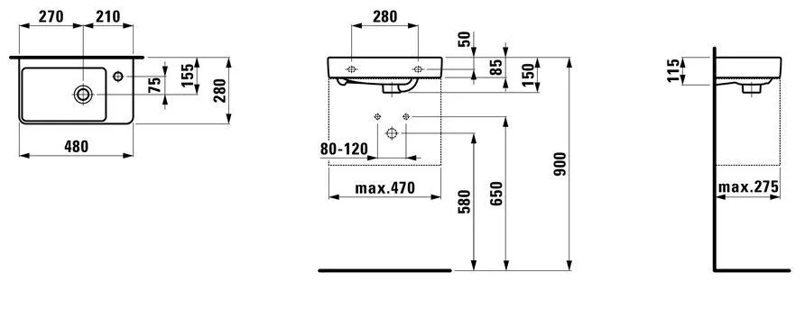 Умывальник Laufen PRO S H8159540001041