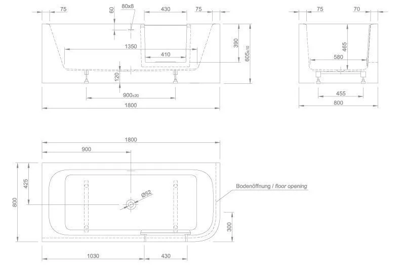 Пристенные ванны Knief Go! правая / левая go! right 0100 244 Белый глянцевый