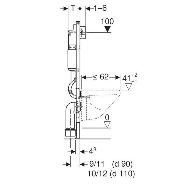 Інсталяція для унітазу Geberit Delta