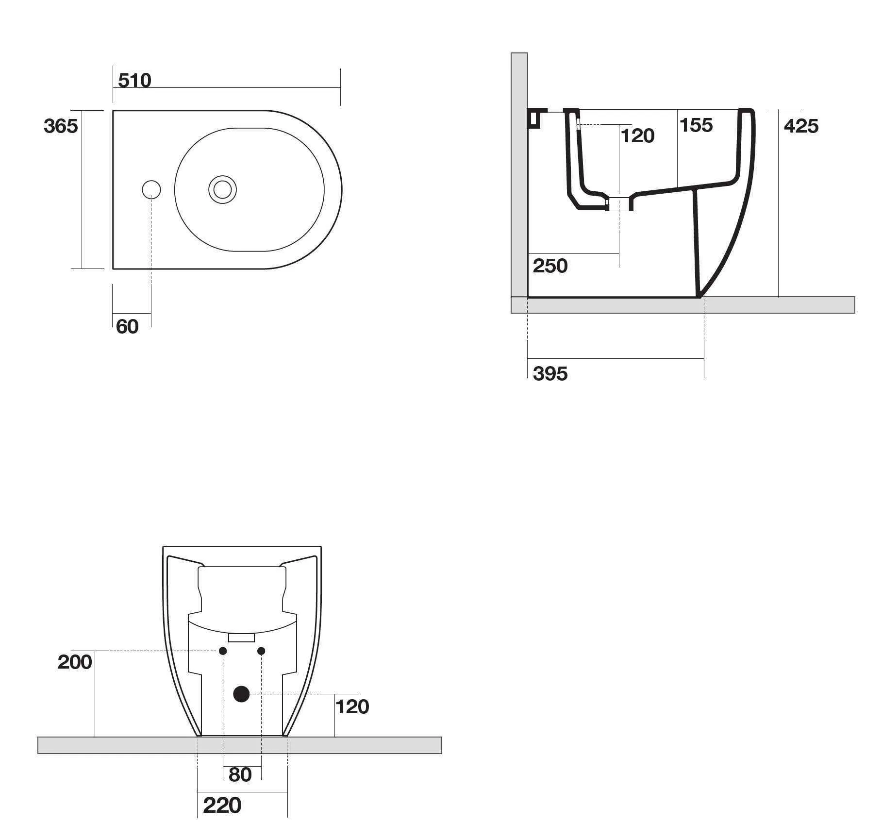 Біде підлогове AXA Glomp 0202207