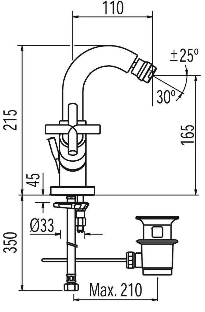 Змішувач для біде Tres Max 168120
