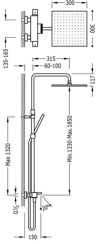 Душевая система Tres Cuadro 00731201