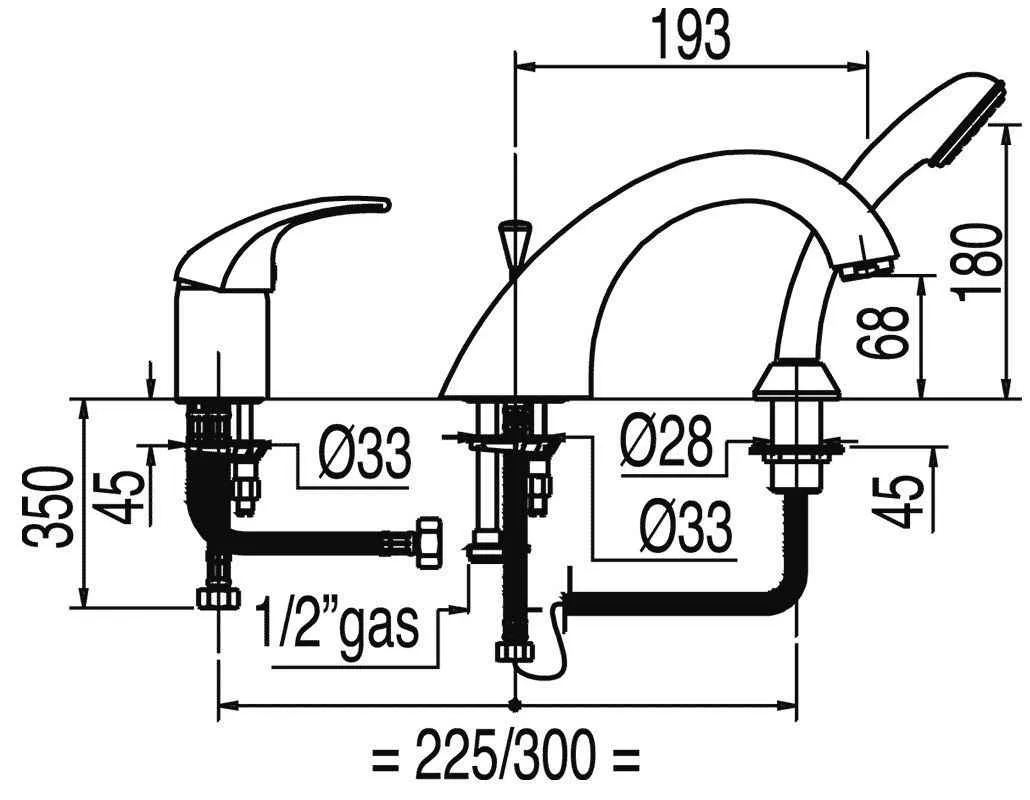 Змішувач для ванної Mono - Tres 172145