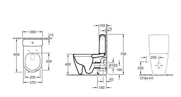 Унитаз напольный Villeroy and Boch Avento (без смывного края) 5644R0R1