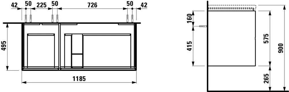 Тумба под умывальник Laufen Palomba H4073041802201