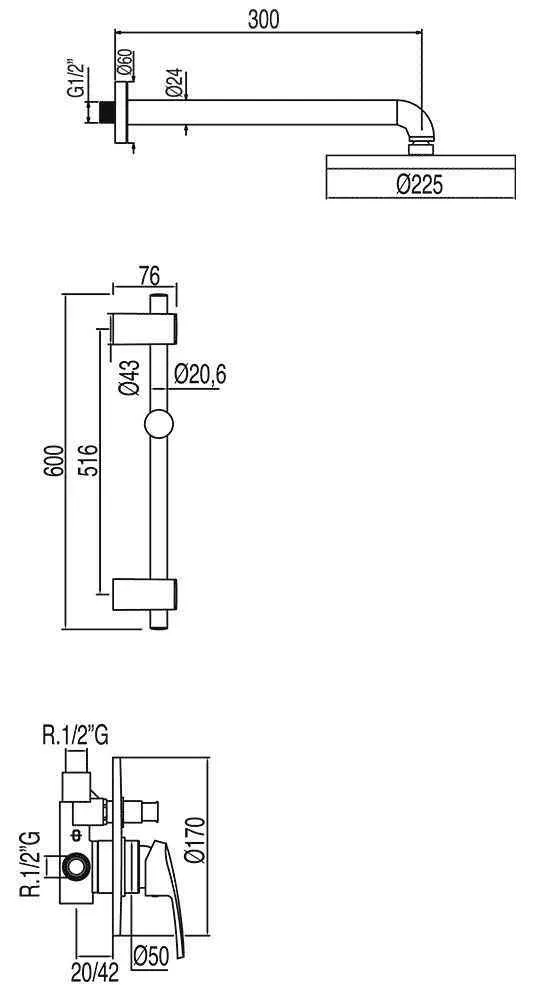 Душевая система Eco -Tres 17098002