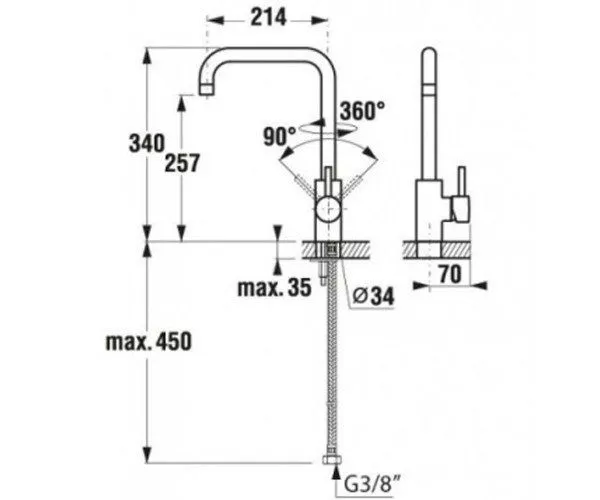Смеситель кухонный Jika Mio H3517110042001
