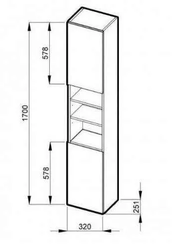 Пенал в ванну кімнату Jika Lyra Plus   (лівосторонній)