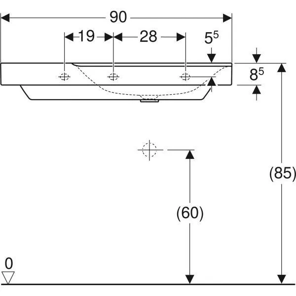 Умывальник подвесной Geberit XENO 500.536.01.1